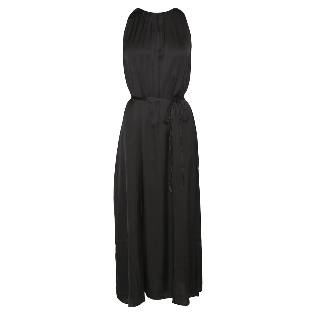 Knöchellanges Off‑Shoulder Sommerkleid Gloria aus 100 % Viskose in Farbe Schwarz, Vorderansicht
