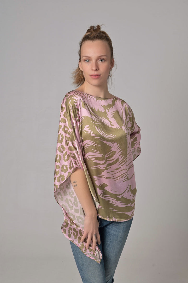 Seidenkaftan LeoHead-cs in Magnolia