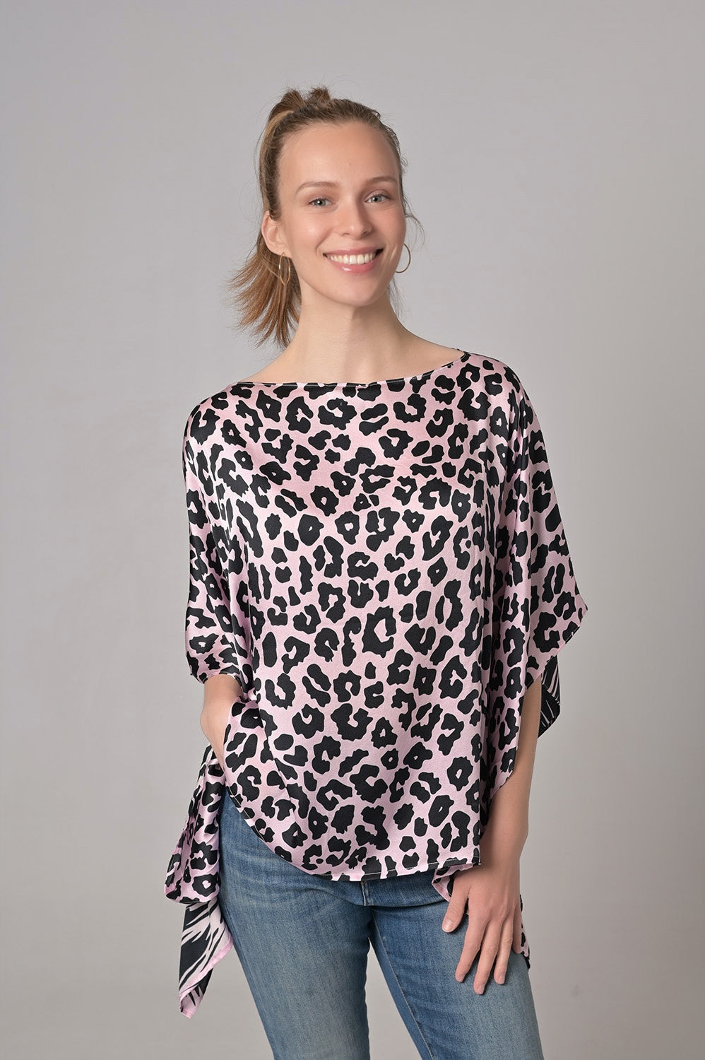 Seidenkaftan LeoHead-s in Strawberry Shake