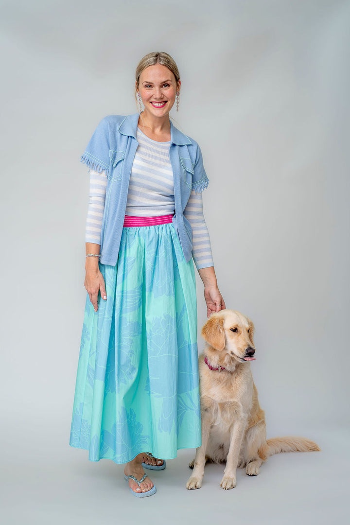 Shirt Bamboo-cs Stripe in Milky Sky