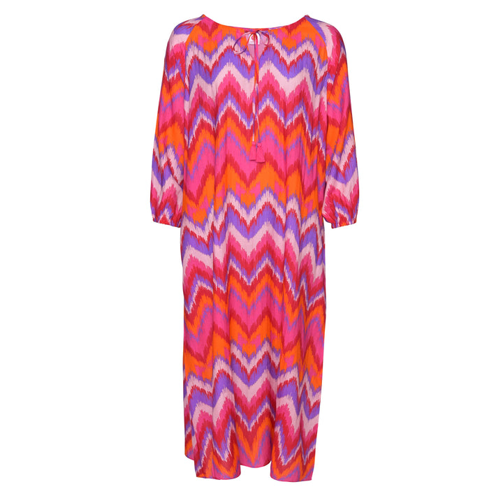 Kleid Megan-cs mit ZigZag-Print in Neonpink