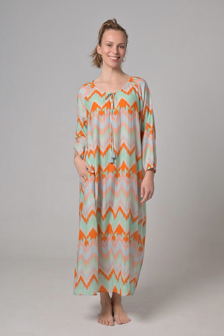 Kleid Megan-cs mit ZigZag-Print in Caribbean Sea