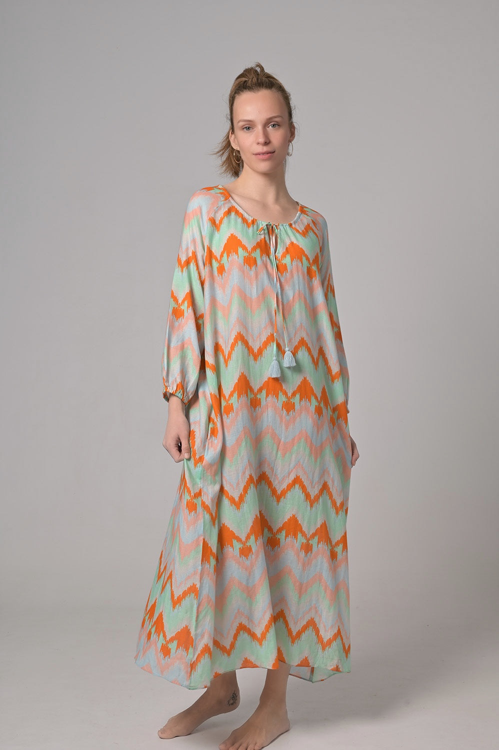 Kleid Megan-cs mit ZigZag-Print in Caribbean Sea
