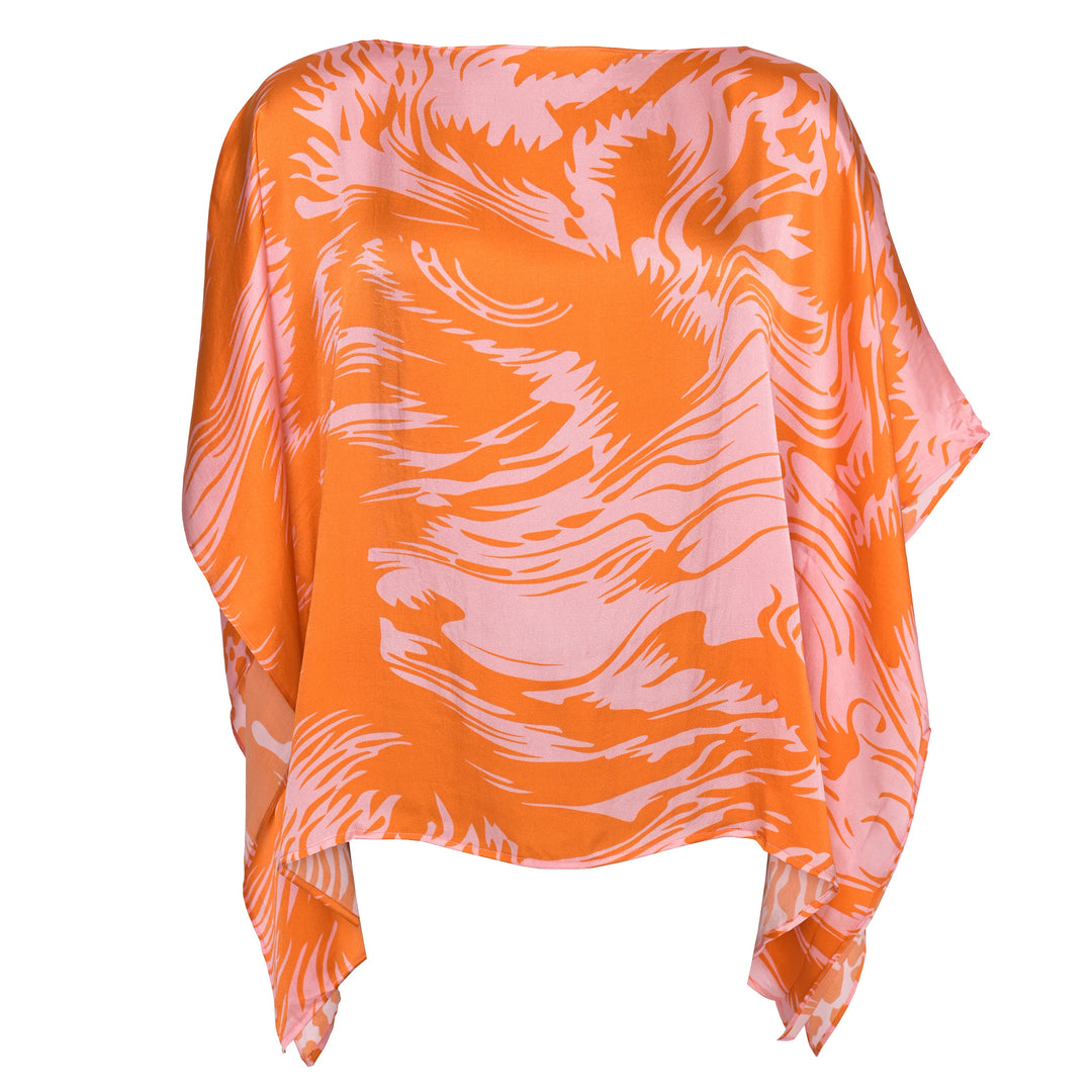 Seidenkaftan LeoHead-cs in Tequila Sunrise