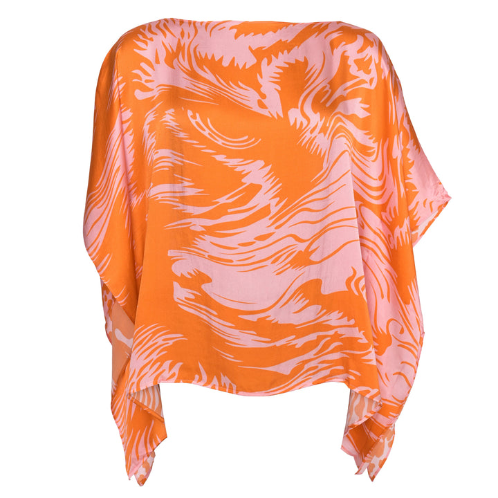 Seidenkaftan LeoHead-cs in Tequila Sunrise