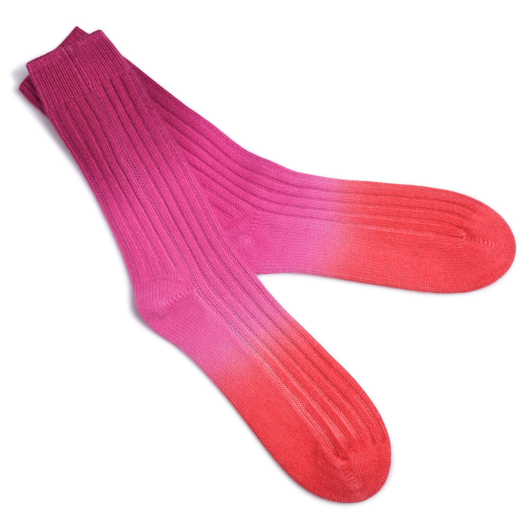 Cashmere Socken Tabita-cs mit Farbverlauf in Pink