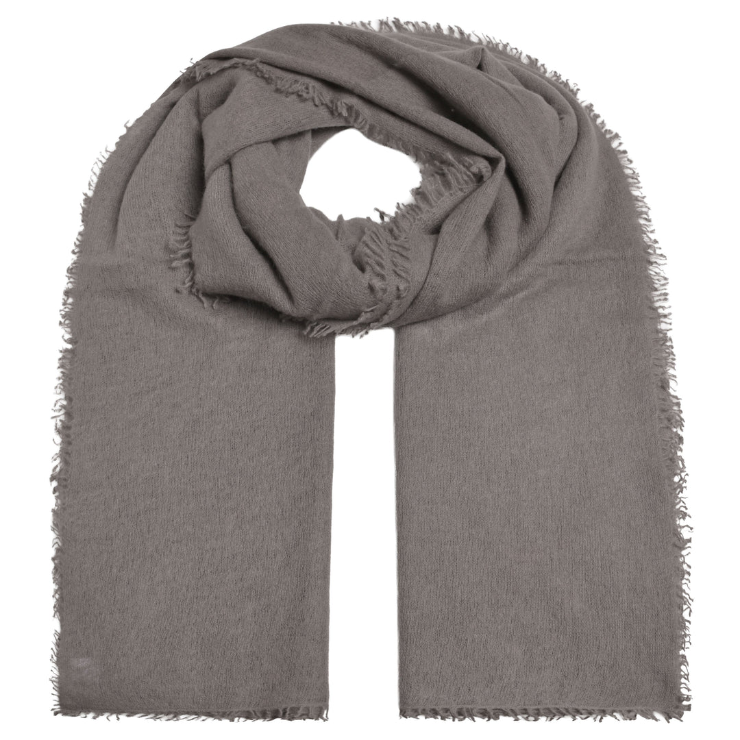 Einfarbiger Light Cashmere Schal für Damen und Herren aus 100 % Kaschmir in der Farbe Rock von cute stuff, weich & hautfreundlich, Größe 80 × 205 cm.