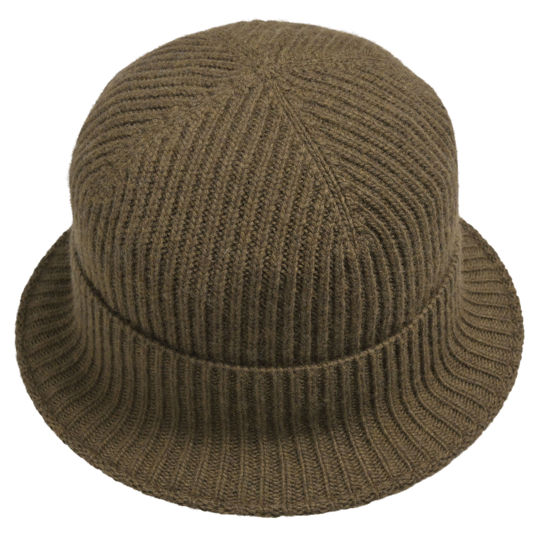 Damen-Strickhut in Alligator-Grün, weich und klappbar