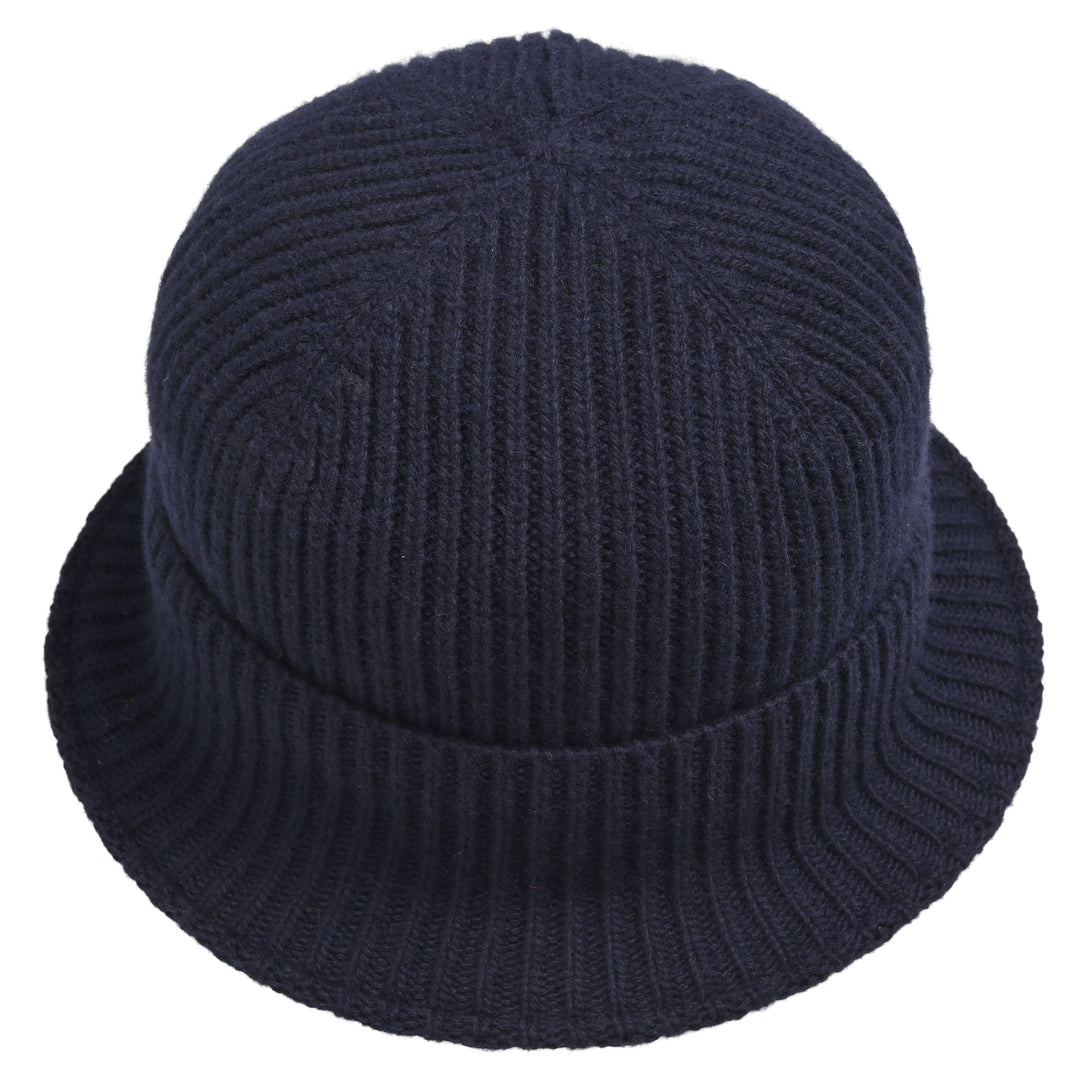 Damen-Strickhut in Nachtblau weich und klappbar
