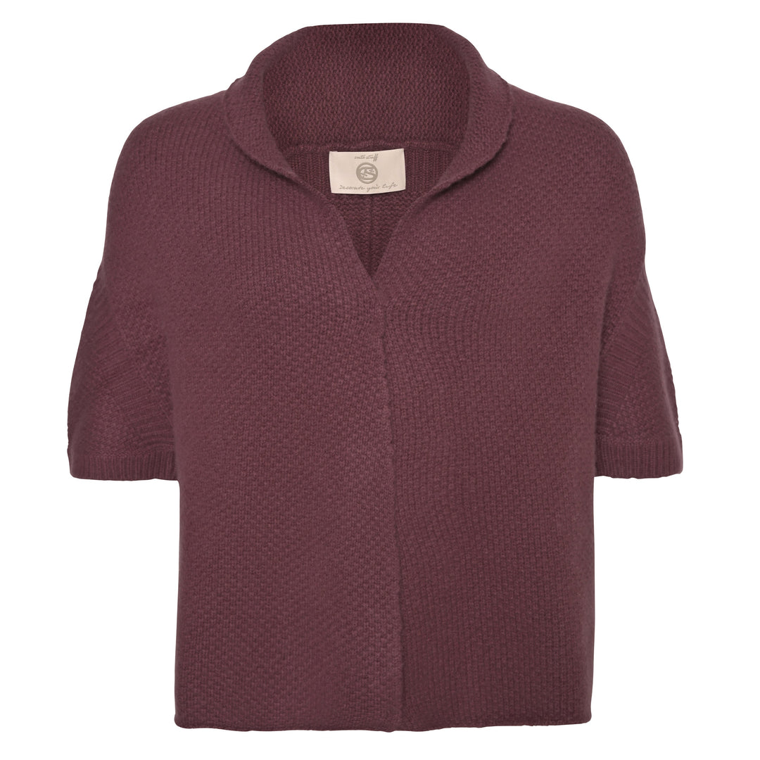 Oversized Kaschmir-Cardigan Anki-cs für Damen aus 100 % Kaschmir in Braun mit Schalkragen und 3/4-Ärmeln von cute stuff