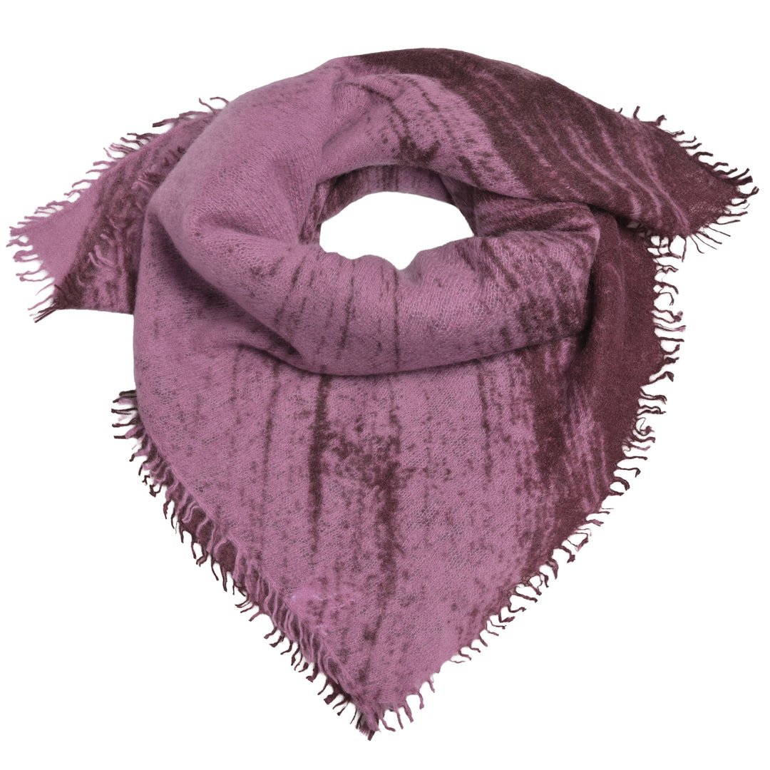 Kaschmir-Bandana „Brush“ aus 100 % Kaschmir in Grape (Beerentöne) mit modernem Pinselstrich-Muster von cute stuff