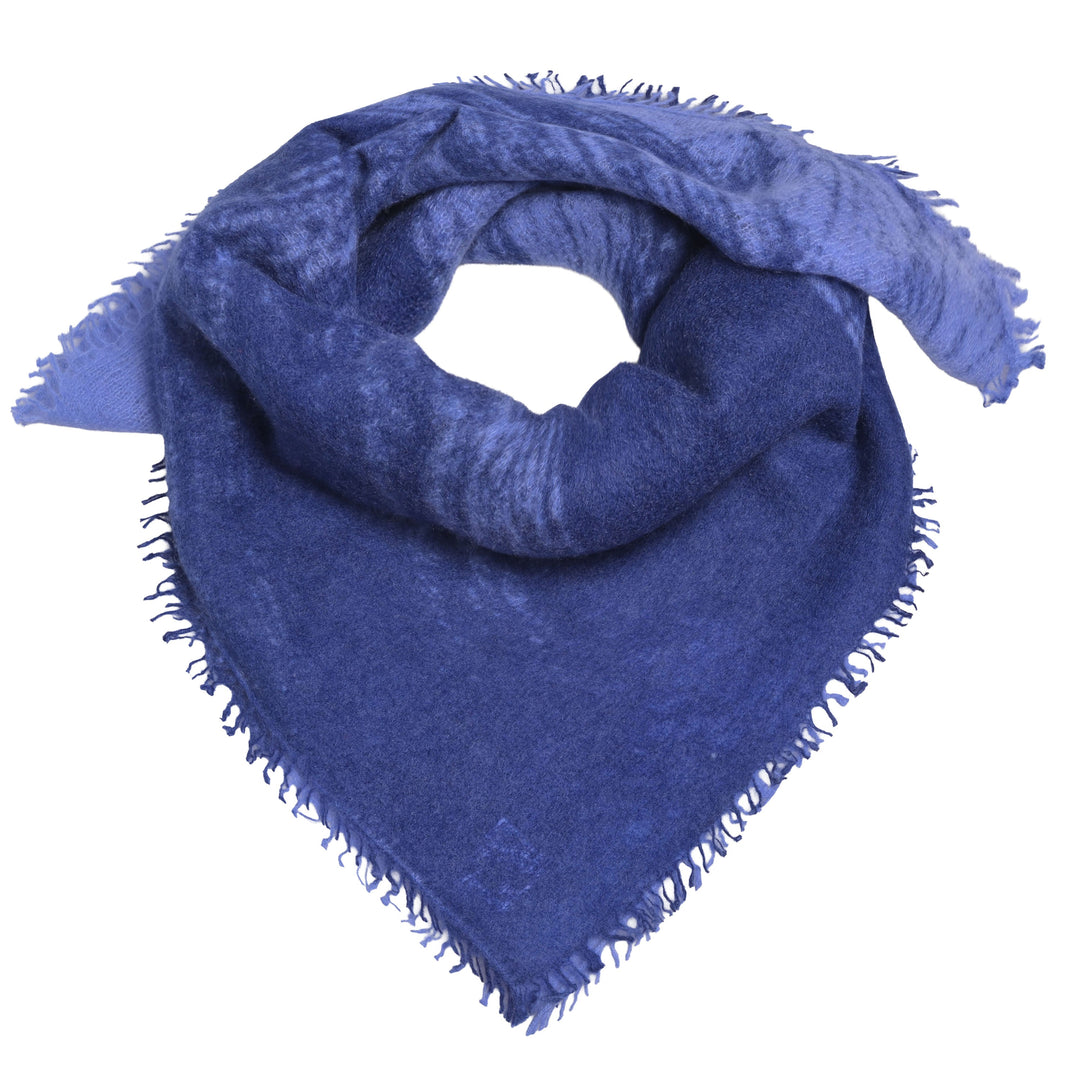 Kaschmir-Bandana „Brush“ aus 100 % Kaschmir in Blau mit modernem Pinselstrich-Muster von cute stuff