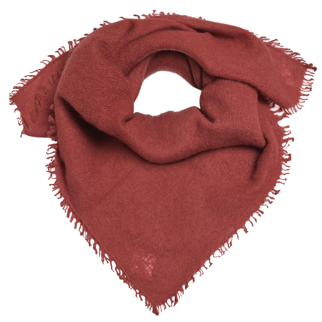 Edles Kaschmirtuch für Damen mit dezenten Fransen, 65 x 65 cm, vielseitig tragbares Bandana aus 100% reinem Kaschmir von cute stuff,  Farbe: Cayenne Pepper