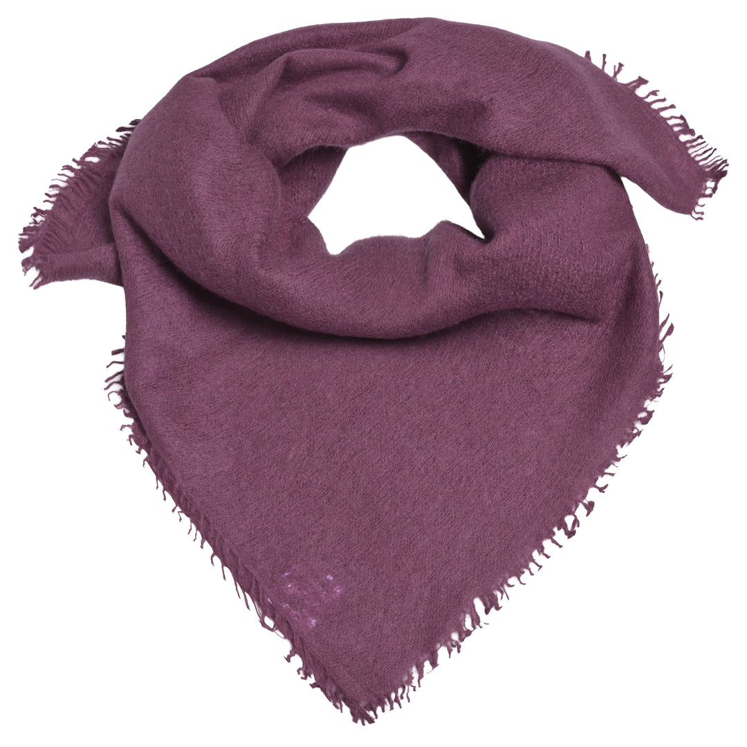 Edles Kaschmirtuch für Damen mit dezenten Fransen, 65 x 65 cm, vielseitig tragbares Bandana aus 100% reinem Kaschmir von cute stuff,  Farbe: Feige