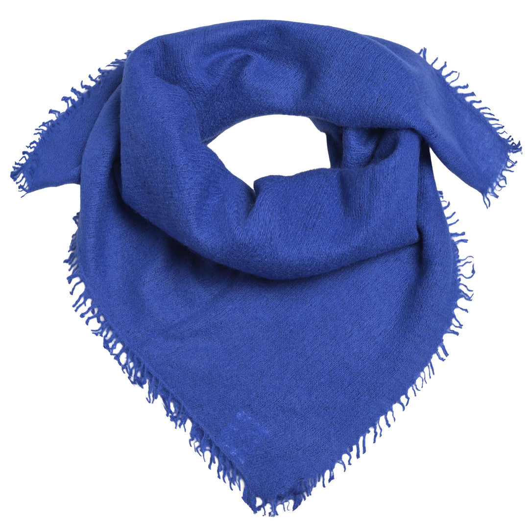 Edles Kaschmirtuch für Damen mit dezenten Fransen, 65 x 65 cm, vielseitig tragbares Bandana aus 100% reinem Kaschmir von cute stuff,  Farbe: Ink Blue