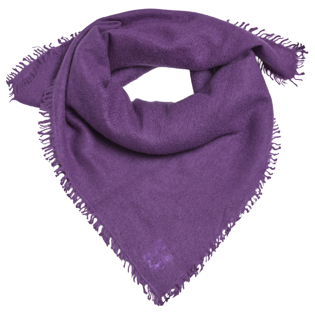 Edles Kaschmirtuch für Damen mit dezenten Fransen, 65 x 65 cm, vielseitig tragbares Bandana aus 100% reinem Kaschmir von cute stuff,  Farbe: Kronjuwel