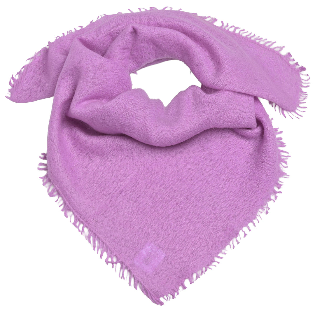 Edles Kaschmirtuch für Damen mit dezenten Fransen, 65 x 65 cm, vielseitig tragbares Bandana aus 100% reinem Kaschmir von cute stuff,  Farbe: Lavender