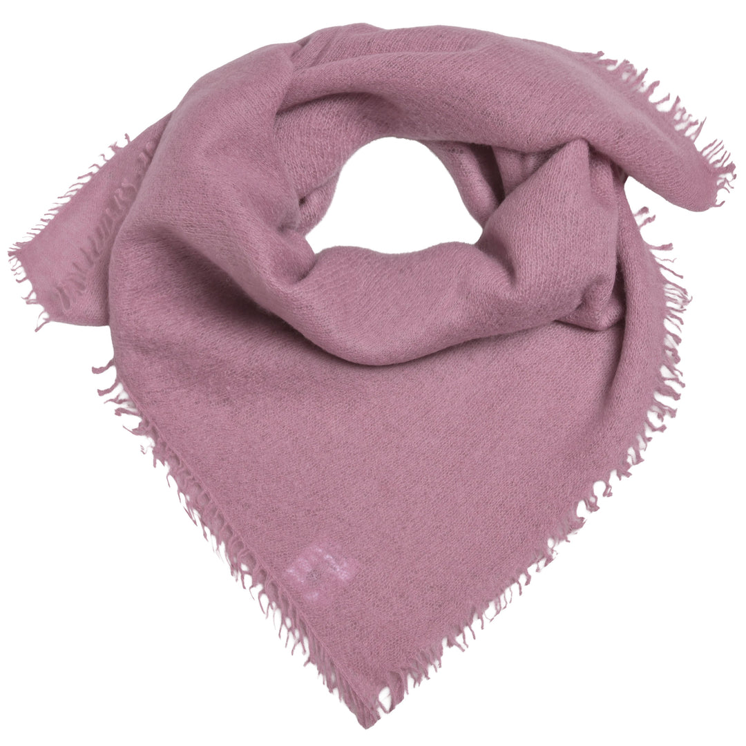 Edles Kaschmirtuch für Damen mit dezenten Fransen, 65 x 65 cm, vielseitig tragbares Bandana aus 100% reinem Kaschmir von cute stuff,  Farbe: Mauve