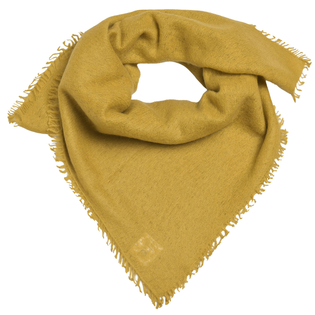 Edles Kaschmirtuch für Damen mit dezenten Fransen, 65 x 65 cm, vielseitig tragbares Bandana aus 100% reinem Kaschmir von cute stuff,  Farbe: Olive Oil