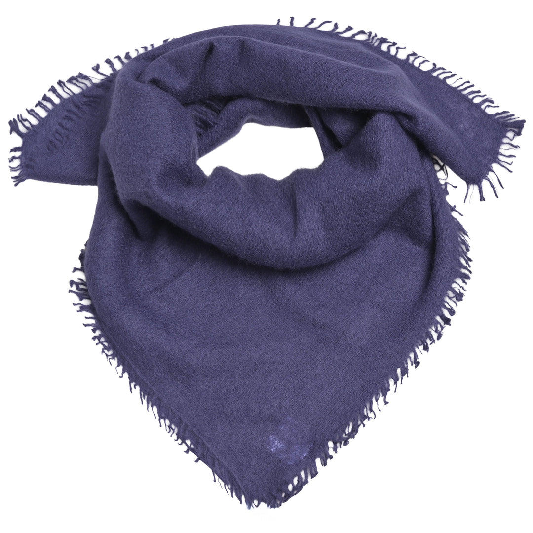 Edles Kaschmirtuch für Damen mit dezenten Fransen, 65 x 65 cm, vielseitig tragbares Bandana aus 100% reinem Kaschmir von cute stuff,  Farbe: Purple Nights