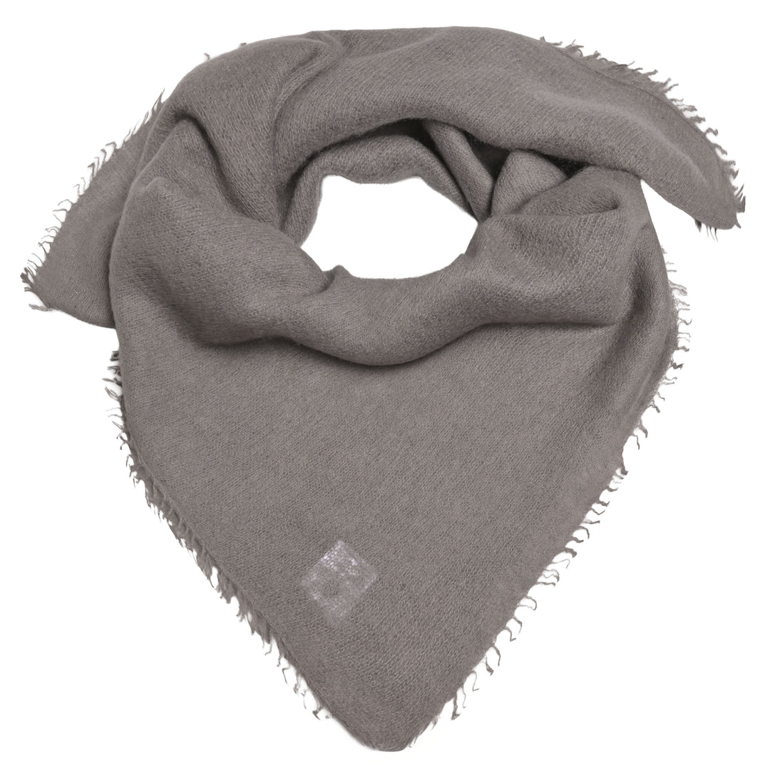Edles Kaschmirtuch für Damen mit dezenten Fransen, 65 x 65 cm, vielseitig tragbares Bandana aus 100% reinem Kaschmir von cute stuff,  Farbe: Rock
