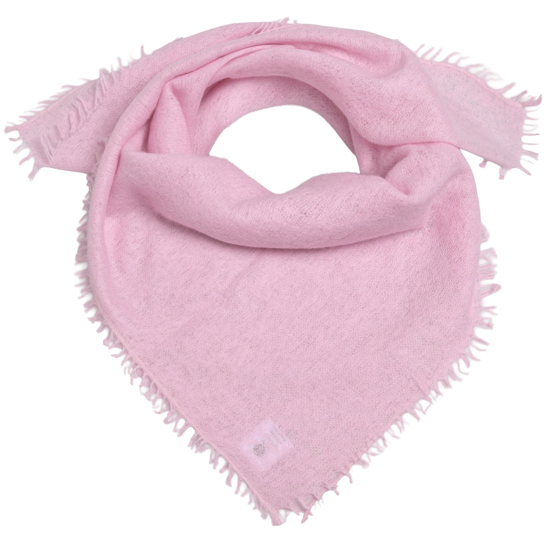 Edles Kaschmirtuch für Damen mit dezenten Fransen, 65 x 65 cm, vielseitig tragbares Bandana aus 100% reinem Kaschmir von cute stuff,  Farbe: Rosewater