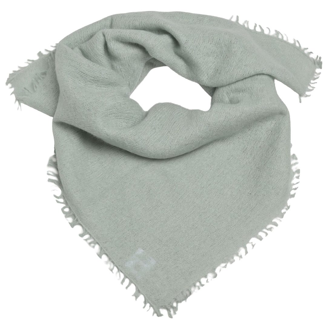 Edles Kaschmirtuch für Damen mit dezenten Fransen, 65 x 65 cm, vielseitig tragbares Bandana aus 100% reinem Kaschmir von cute stuff,  Farbe: Sage Tea