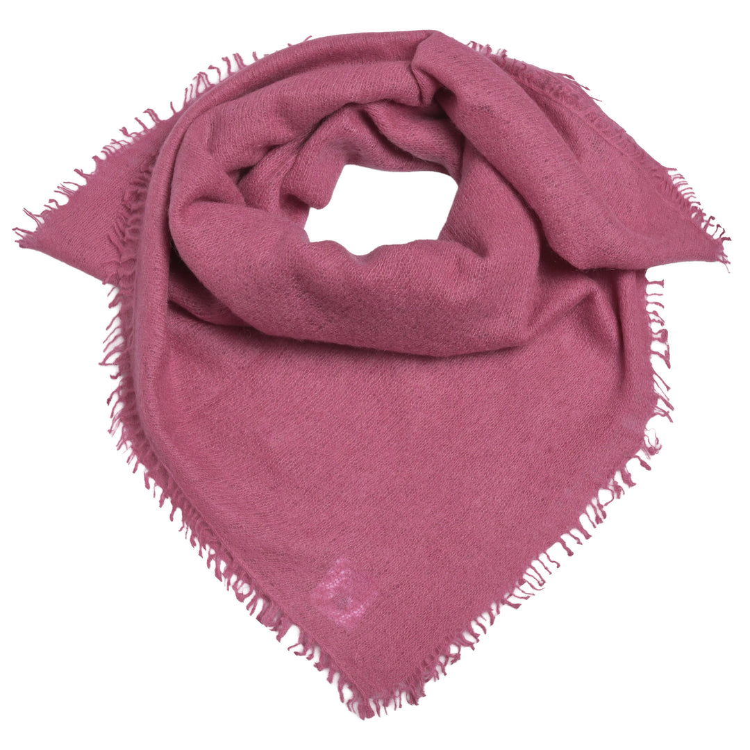 Edles Kaschmirtuch für Damen mit dezenten Fransen, 65 x 65 cm, vielseitig tragbares Bandana aus 100% reinem Kaschmir von cute stuff,  Farbe: Sweet Grape