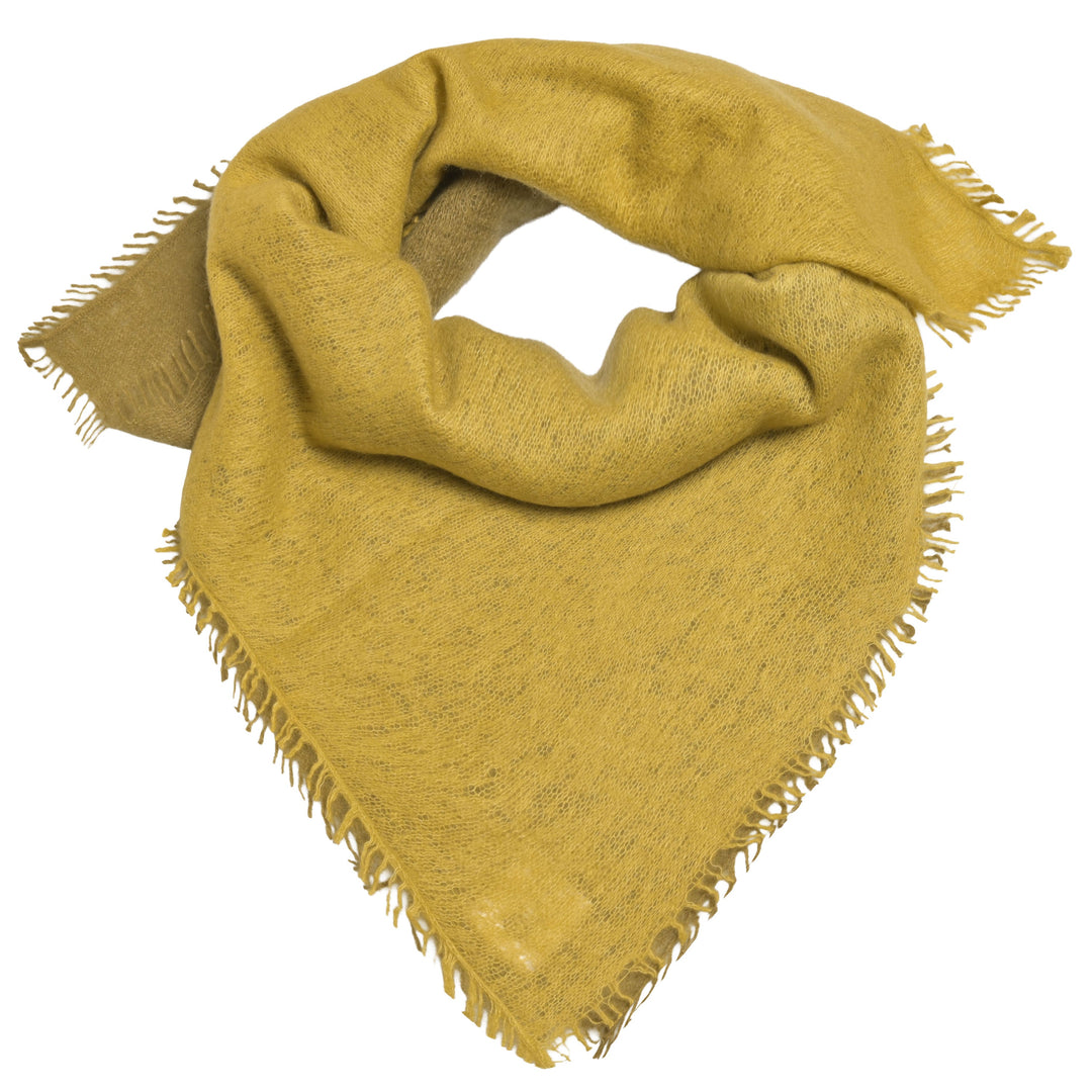 Kaschmir-Bandana Tabita-cs in Olive Oil mit mehrfarbigem Farbverlauf, 65 x 65 cm von cute stuff