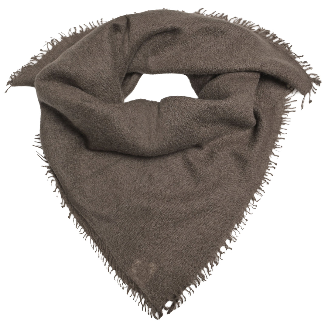 Edles Kaschmirtuch für Damen mit dezenten Fransen, 65 x 65 cm, vielseitig tragbares Bandana aus 100% reinem Kaschmir von cute stuff,  Farbe: Alligator