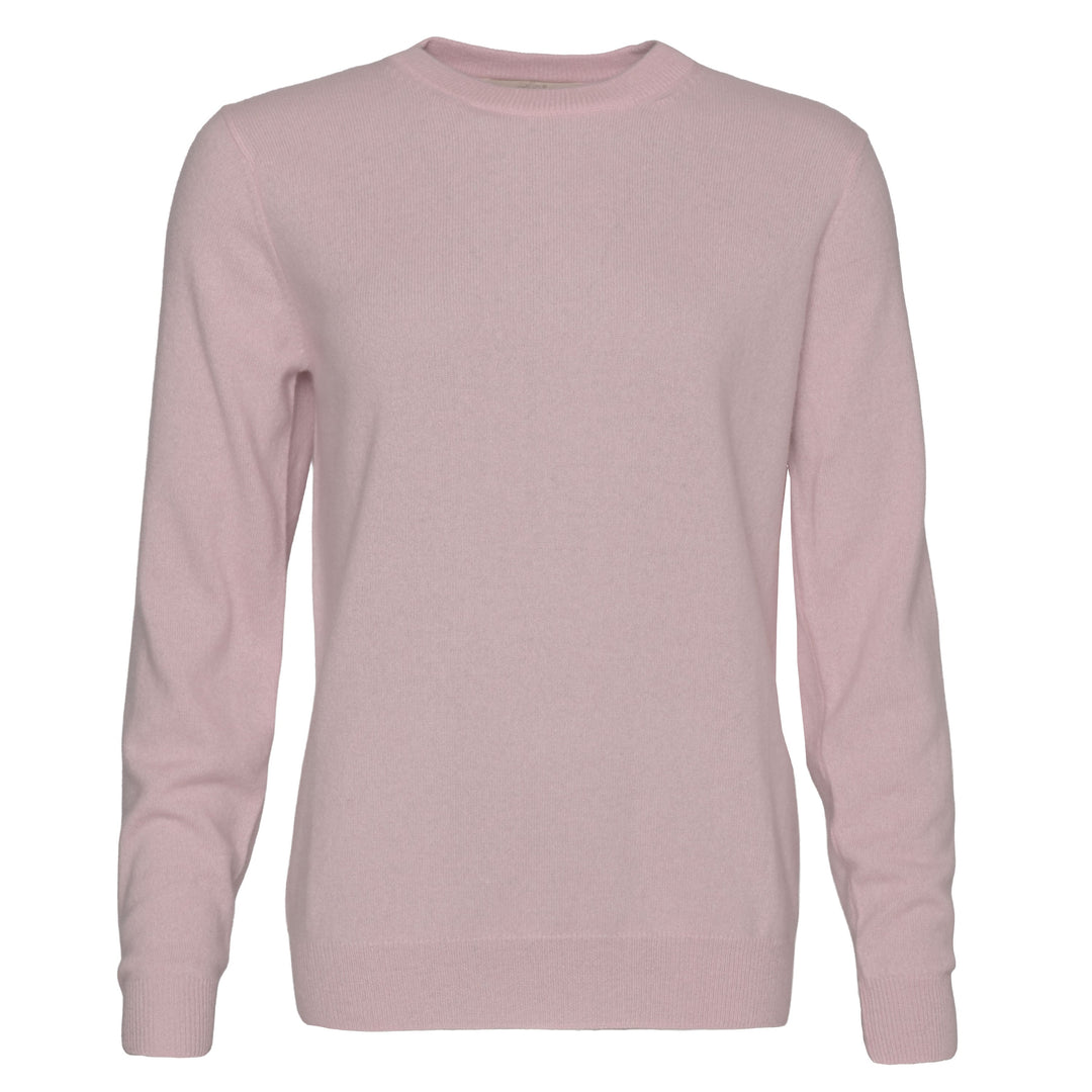 Klassischer Herren-Kaschmirpullover mit Rundhalsausschnitt in Hellrosa aus 100 % Kaschmir