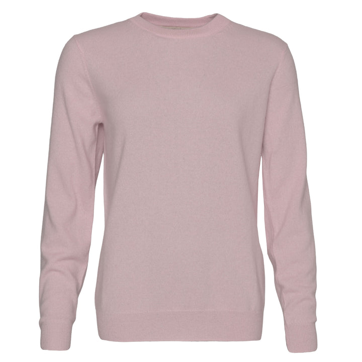 Klassischer Herren-Kaschmirpullover mit Rundhalsausschnitt in Hellrosa aus 100 % Kaschmir