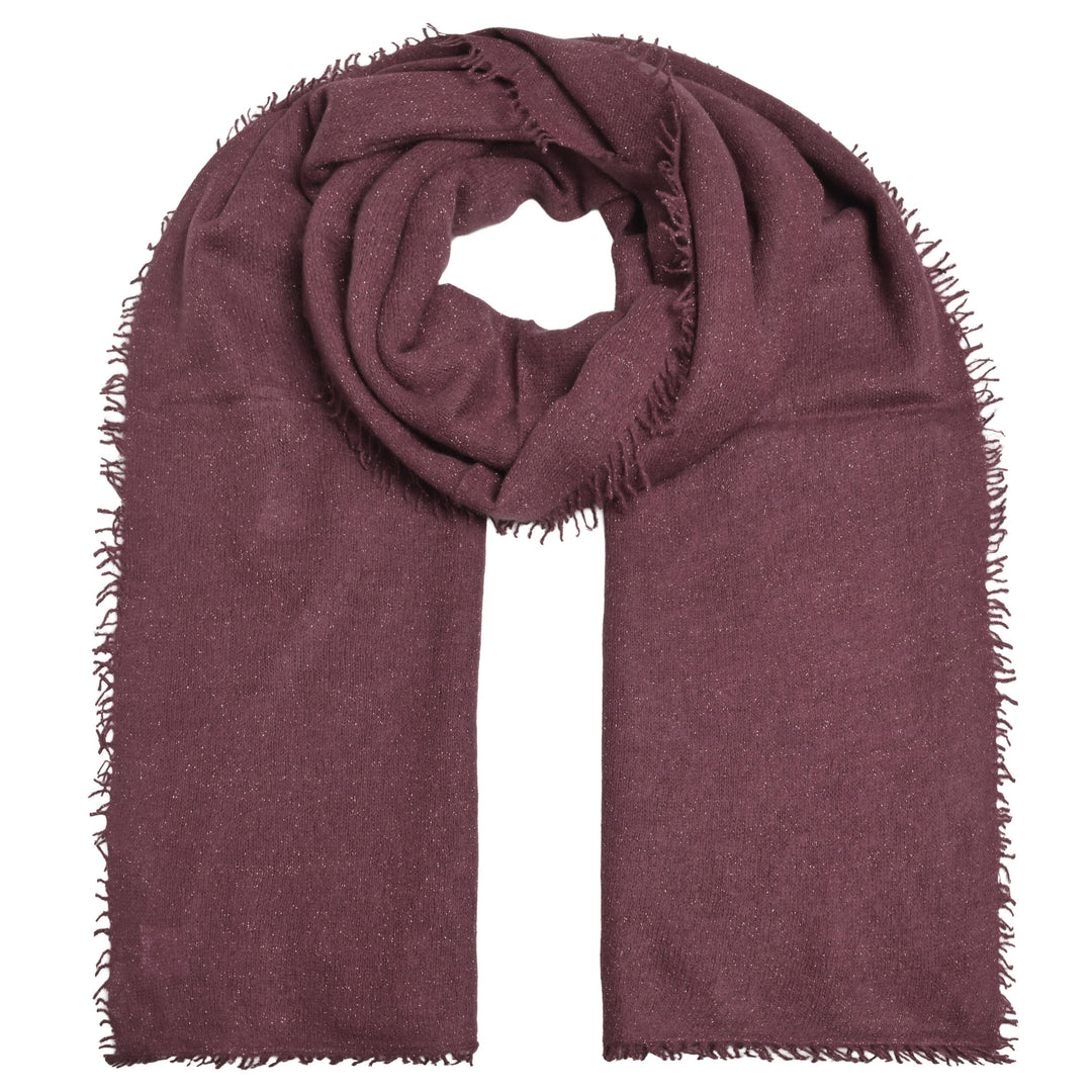 Light Cashmere Schal mit glitzerndem Lurex und dezenten Fransen in der Farbe Dark Choc aus 98% Kaschmir und 2% Lurex in der XL-Größe 205 x 80 cm von cute stuff