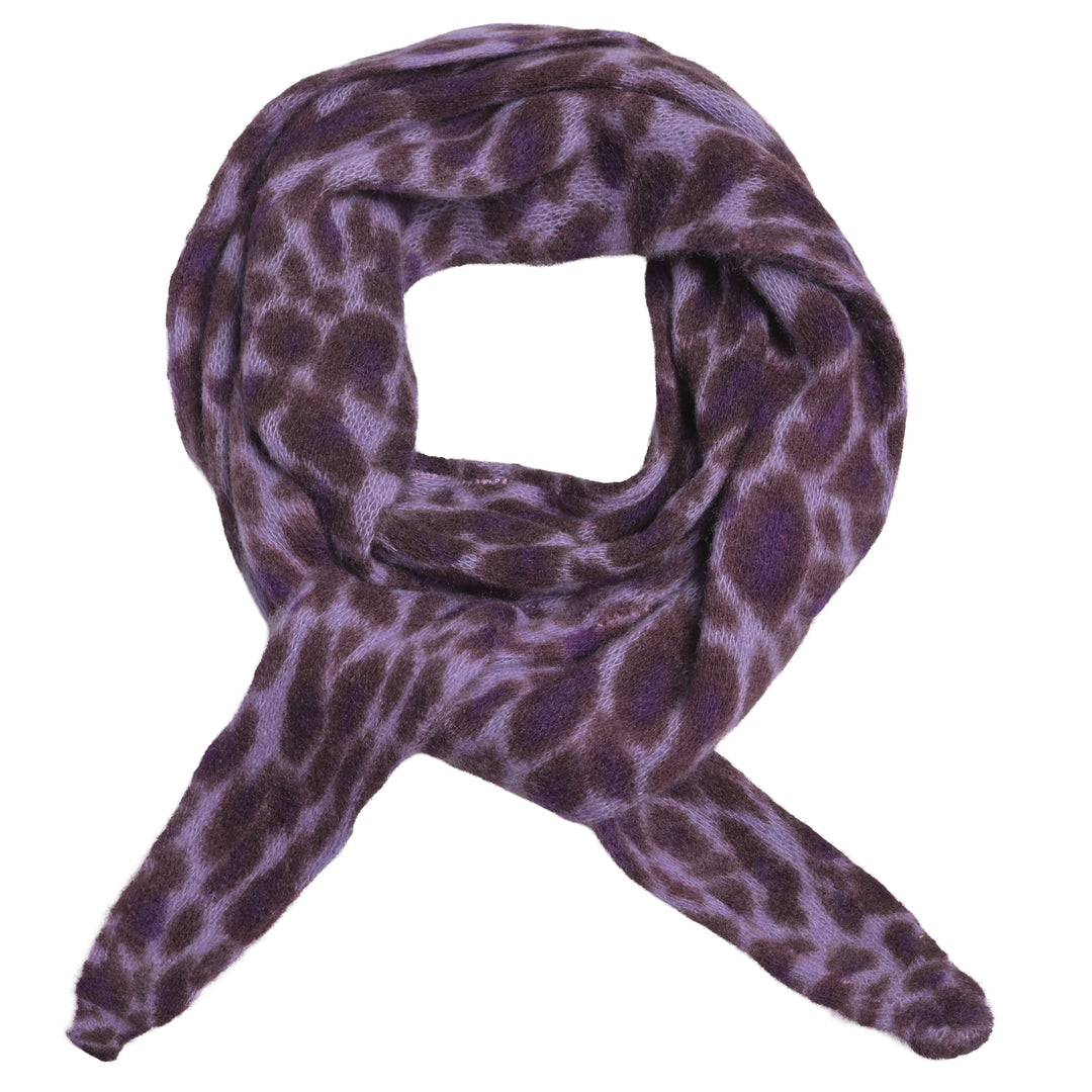 Schmaler Kaschmirschal für Damen mit Leopradenmuster in Kronjuwel aus 100% reinem Kaschmir von cute stuff