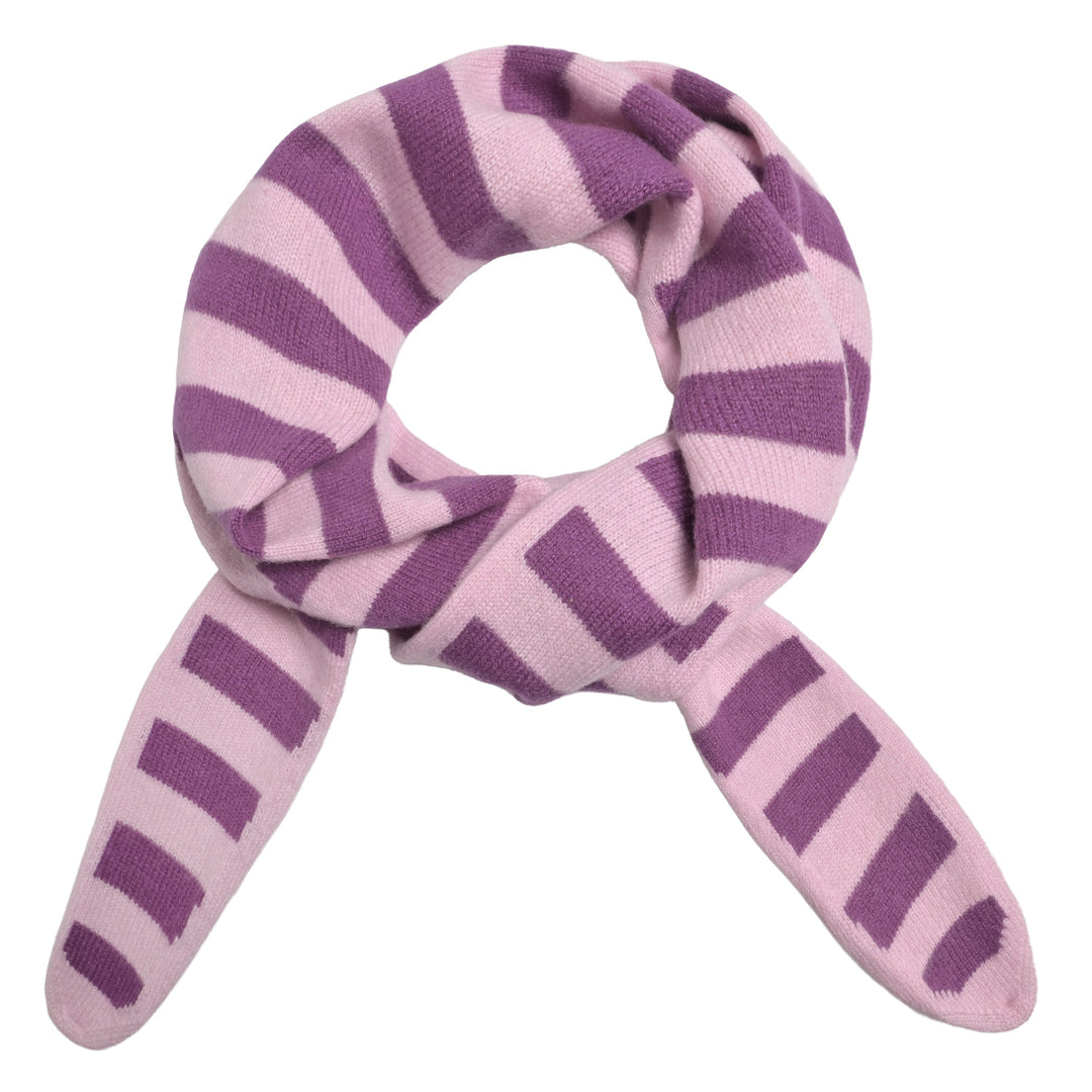 Schmales Haltstuch für Damen aus 100% Kaschmir in Kronjuwel mit Streifen in Kronjuwel von cute stuff