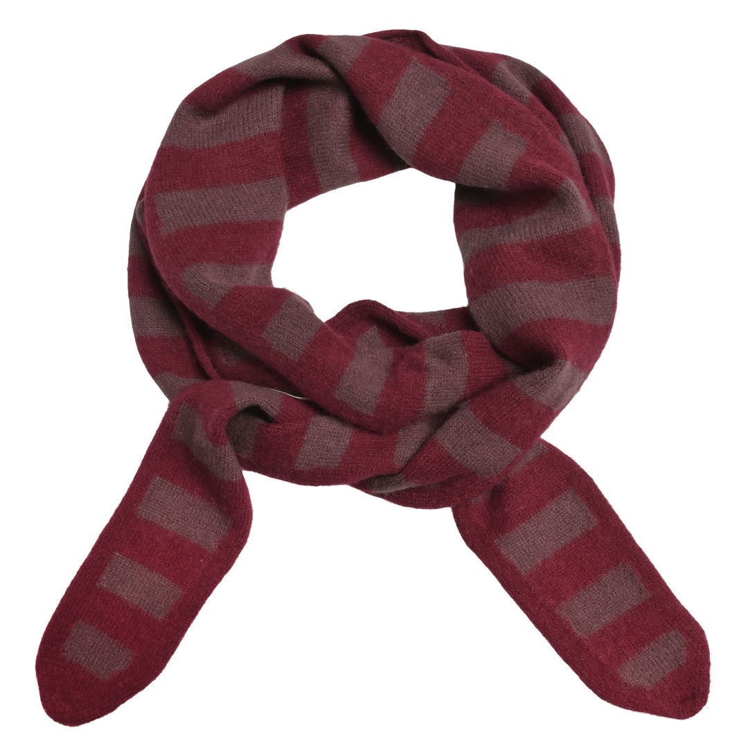 Schmales Haltstuch für Damen aus 100% Kaschmir in Pomegrenate mit Streifen in Braun von cute stuff