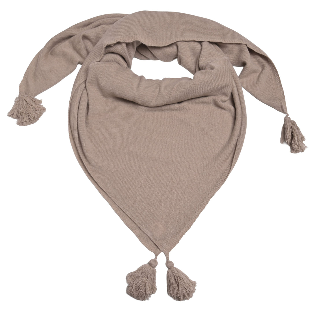  XL-Kaschmirtuch Mia in Alligator aus 100 % Kaschmir, 140 x 140 cm, mit dekorativen Bommeln an allen vier Ecken