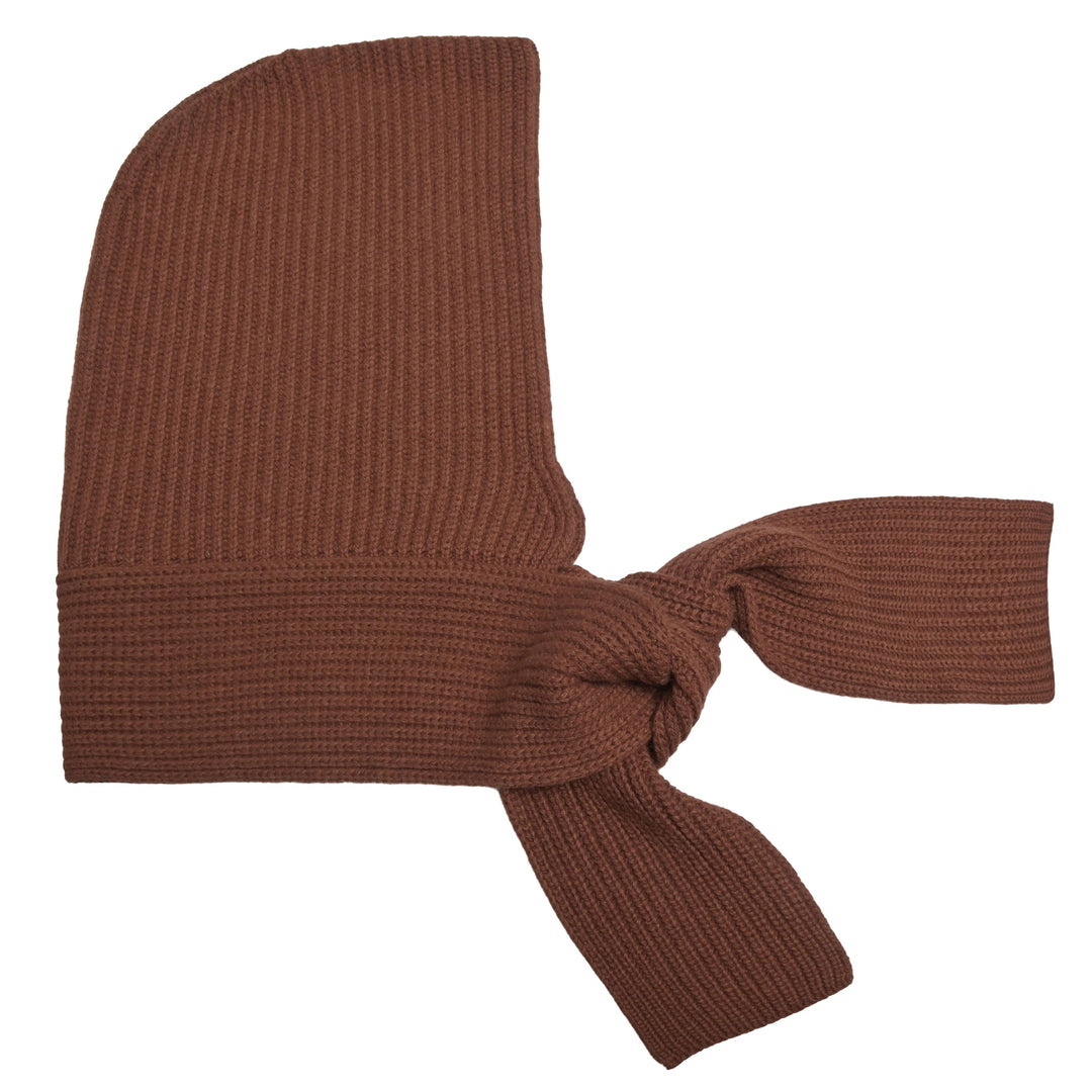 Damen-Mütze mit angenähtem Schal in Tiramisu von cute stuff