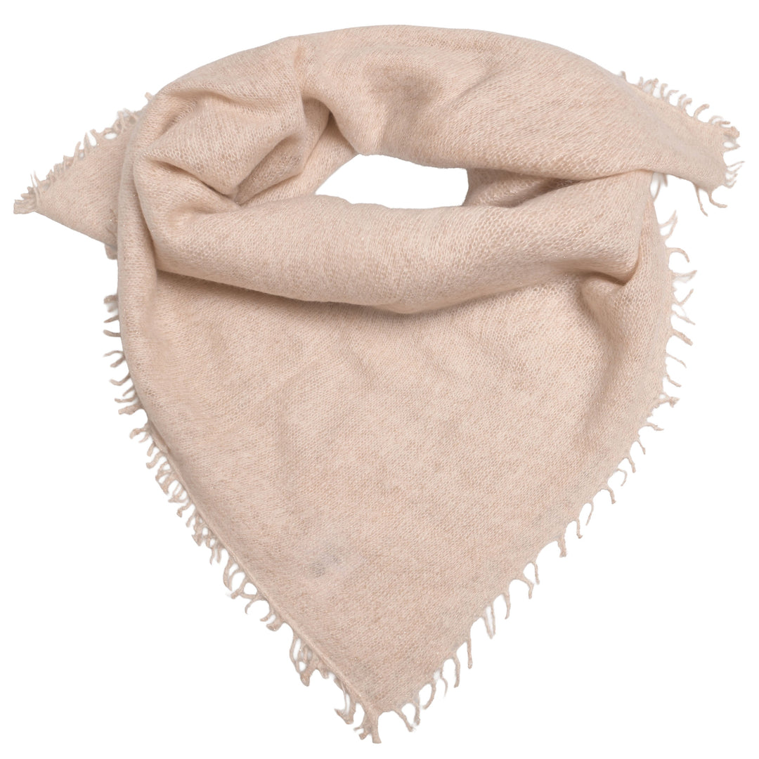 Kaschmir-Bandana Blair-cs in Sugar Swizzle mit feinen, eingearbeiteten Lurexfäden und dezenten Fransen, quadratisch 65 x 65 cm