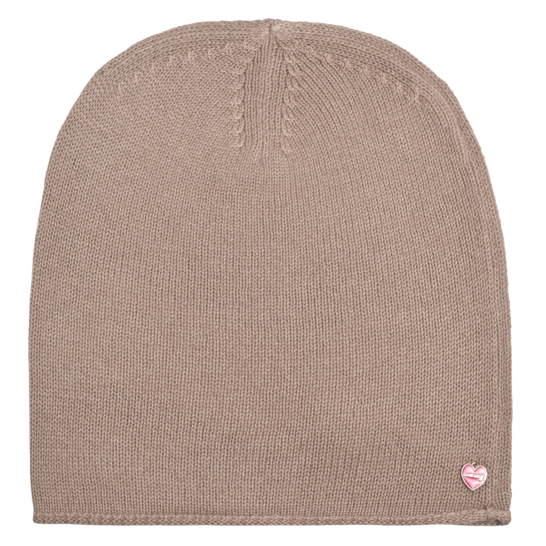 Kaschmir-Beanie in Alligator (Beige) Mia aus 100 % reinem Kaschmir mit lockerem Sitz und gerolltem Abschluss