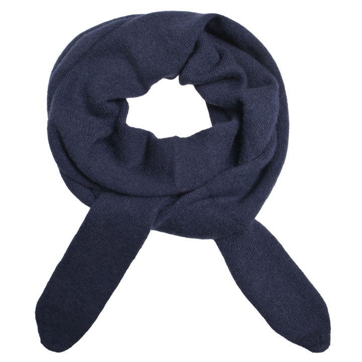 Schmaler Kaschmirschal für Damen in Dunkelblau, aus 100% reinem Cashmere