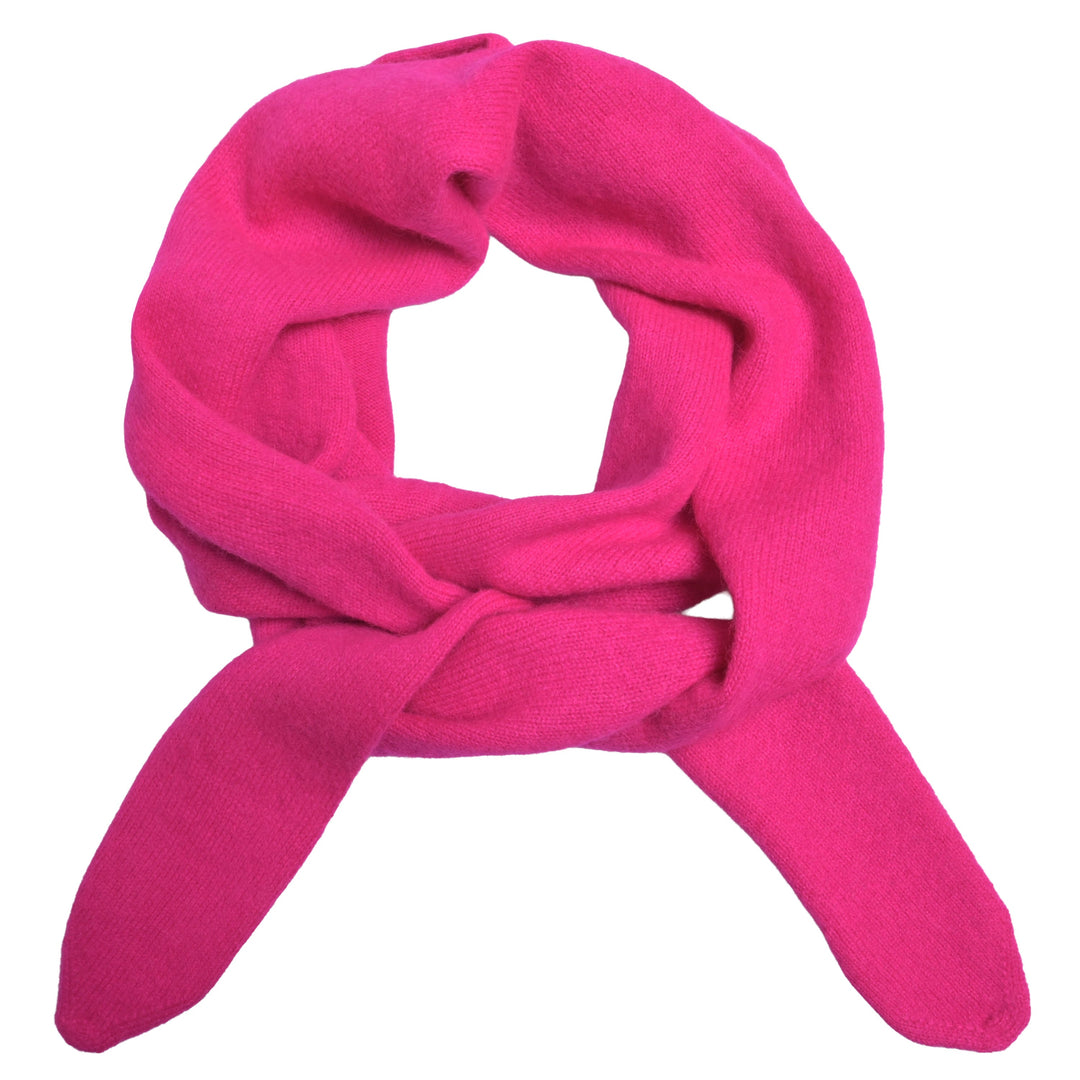 Schmaler Kaschmirschal für Damen in Neonfuchsia, ein knalliger Pinkton, aus 100% reinem Kaschmir