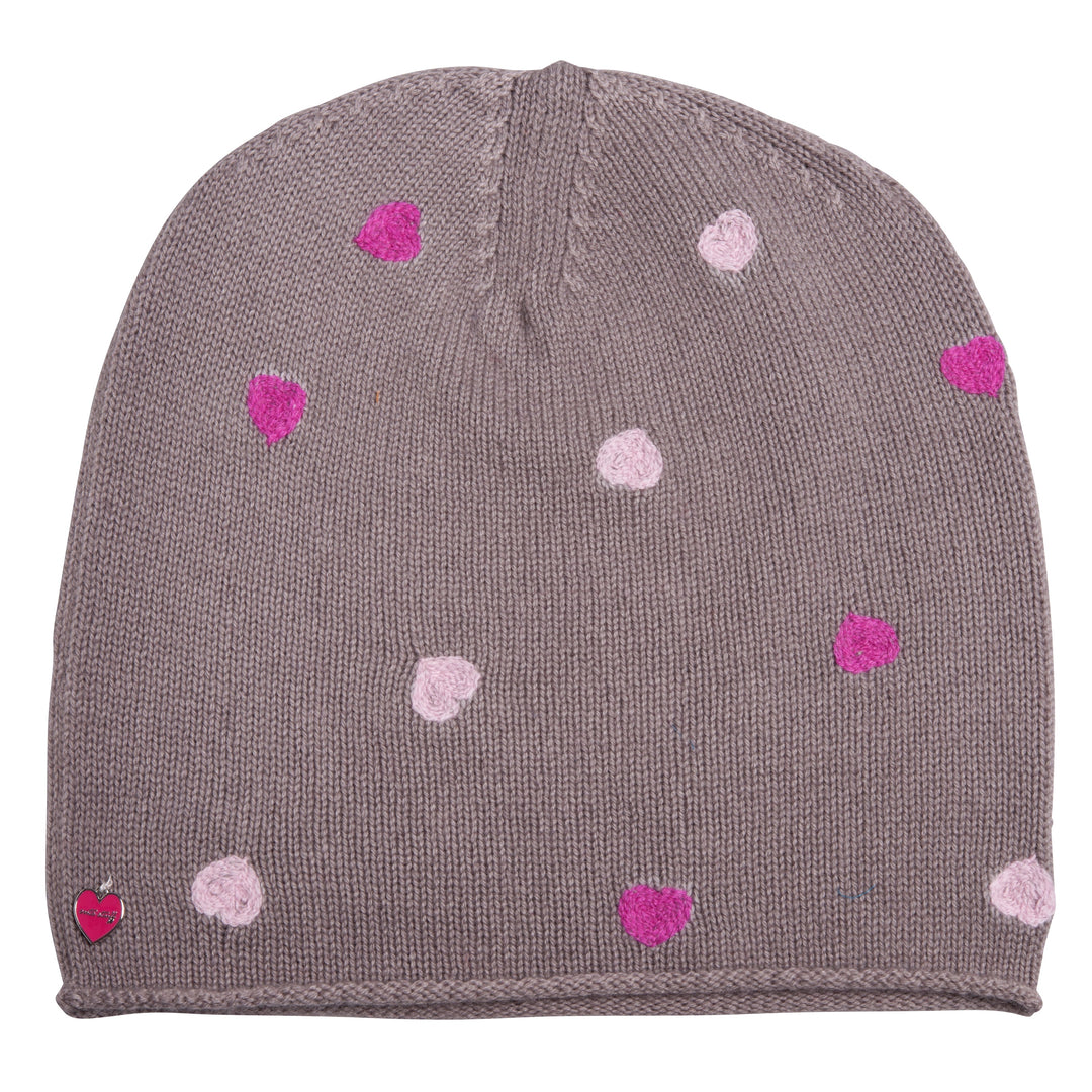 Cashmere Beanie Mia-cs Hearts in Taupe