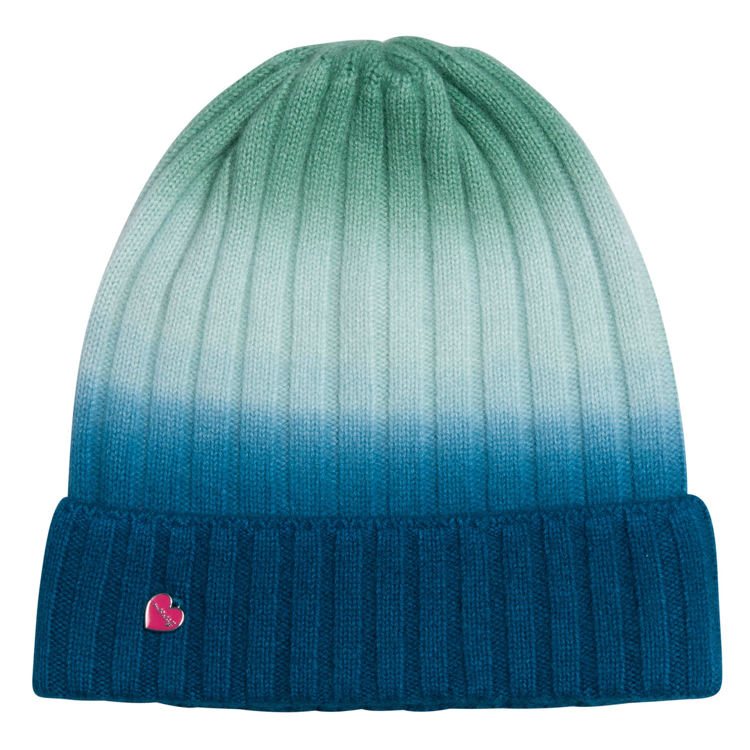 Cashmere Mütze Tabita-cs mit Farbverlauf in Happy Spruce