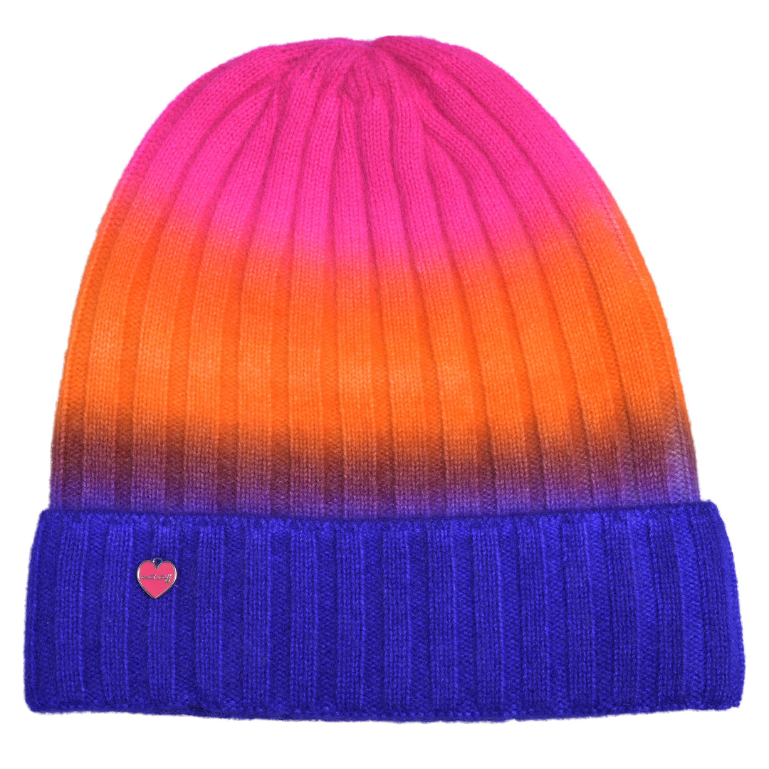 Cashmere Mütze Tabita-cs mit Farbverlauf in Neonpink