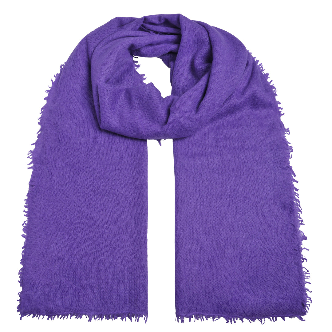 Edler und fluffig weicher Light Kaschmir Schal in Deep Lavender, XL-Größe 205 x 80 cm, Damenschal von cute stuff