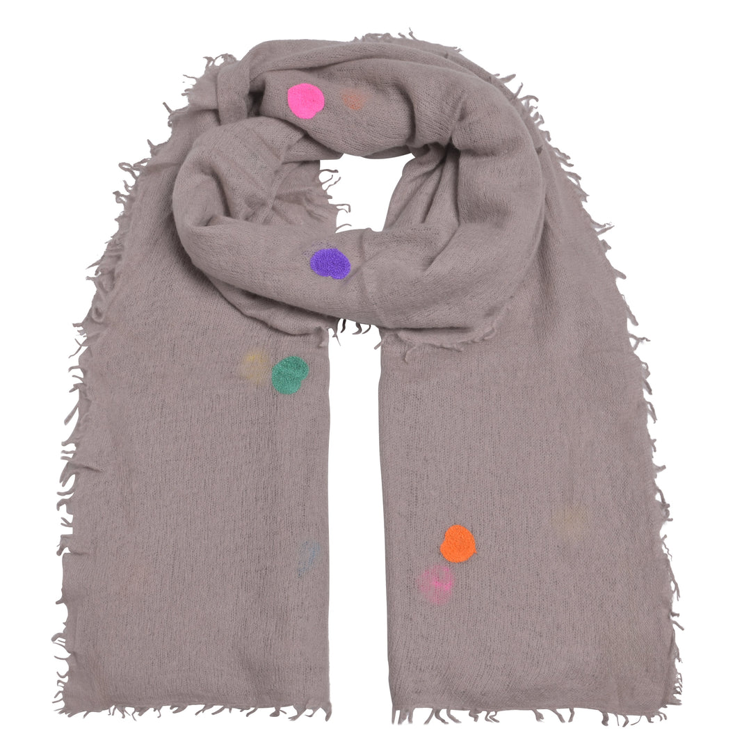 Cashmere Schal Feli-cs Hearts2 in Taupe
