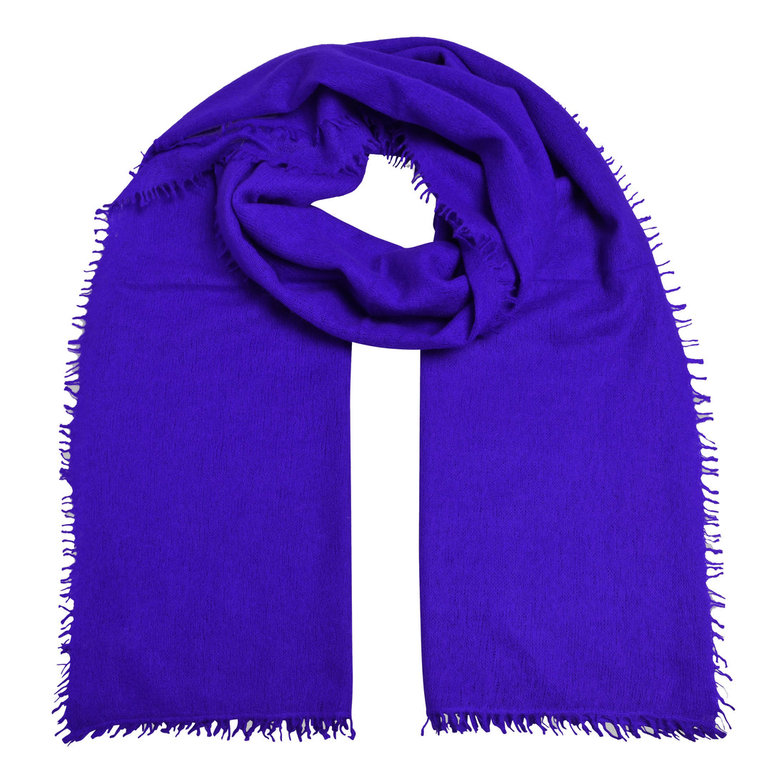 LangerLight Cashmere Schal aus 100% reinem Kaschmir für Damen, mit dezenten Fransen, von cute stuff, Farbe: Neonlila