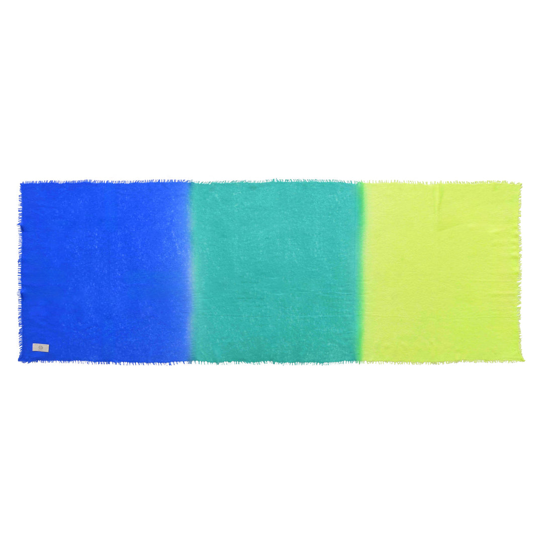 Cashmere Schal Tabita-cs mit Farbverlauf in Neonblau