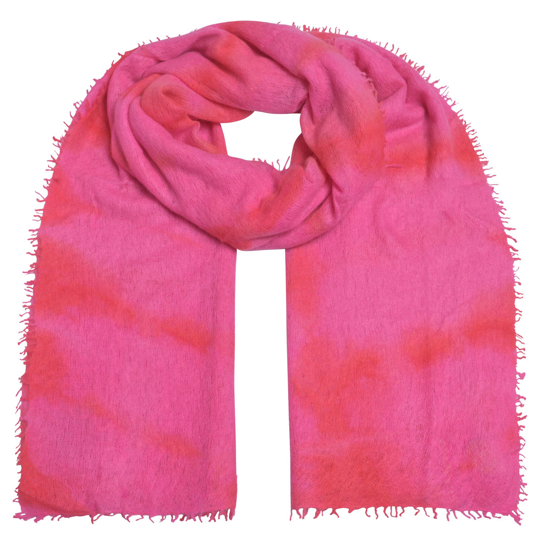 Cashmere Schal Tini-cs in Pink-Neonrot